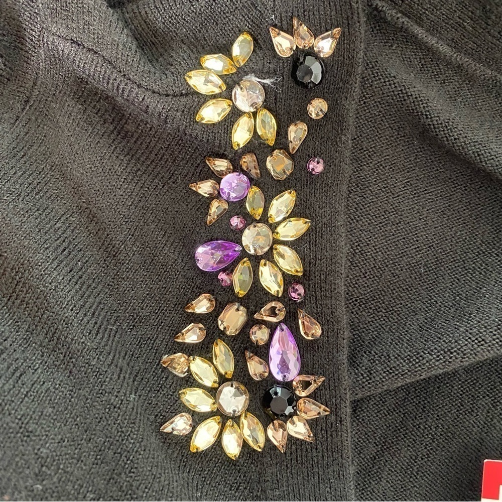 Jaclyn Smith Collection Embellished Rhinestone Sweater - Picture 7 of 10